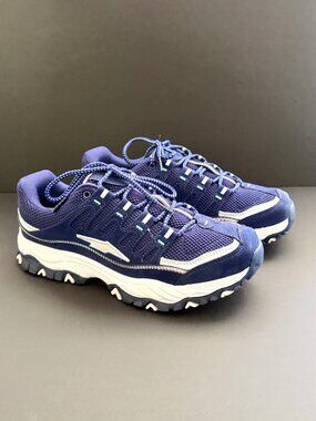 Avia Elevate Womens Sneakers 9 Blue/Pink Suede Memory Foam Odor Control